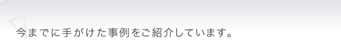 いままでに手がけた事例のご紹介